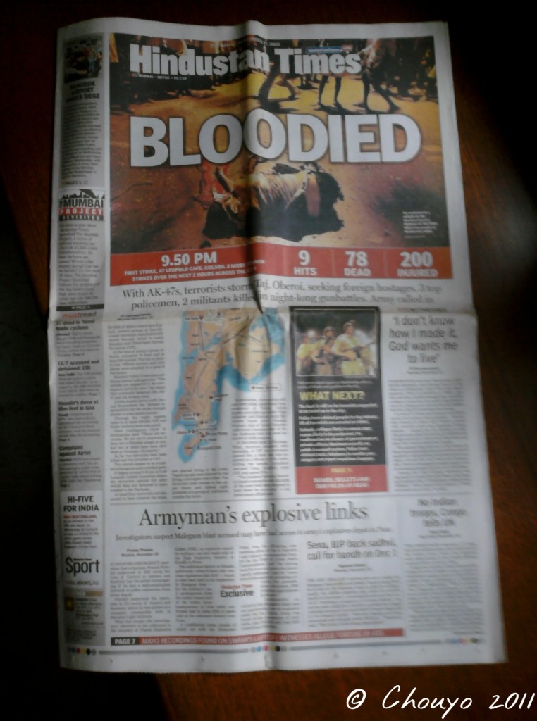 Mumbai Hindustan Times 27 novembre 2008