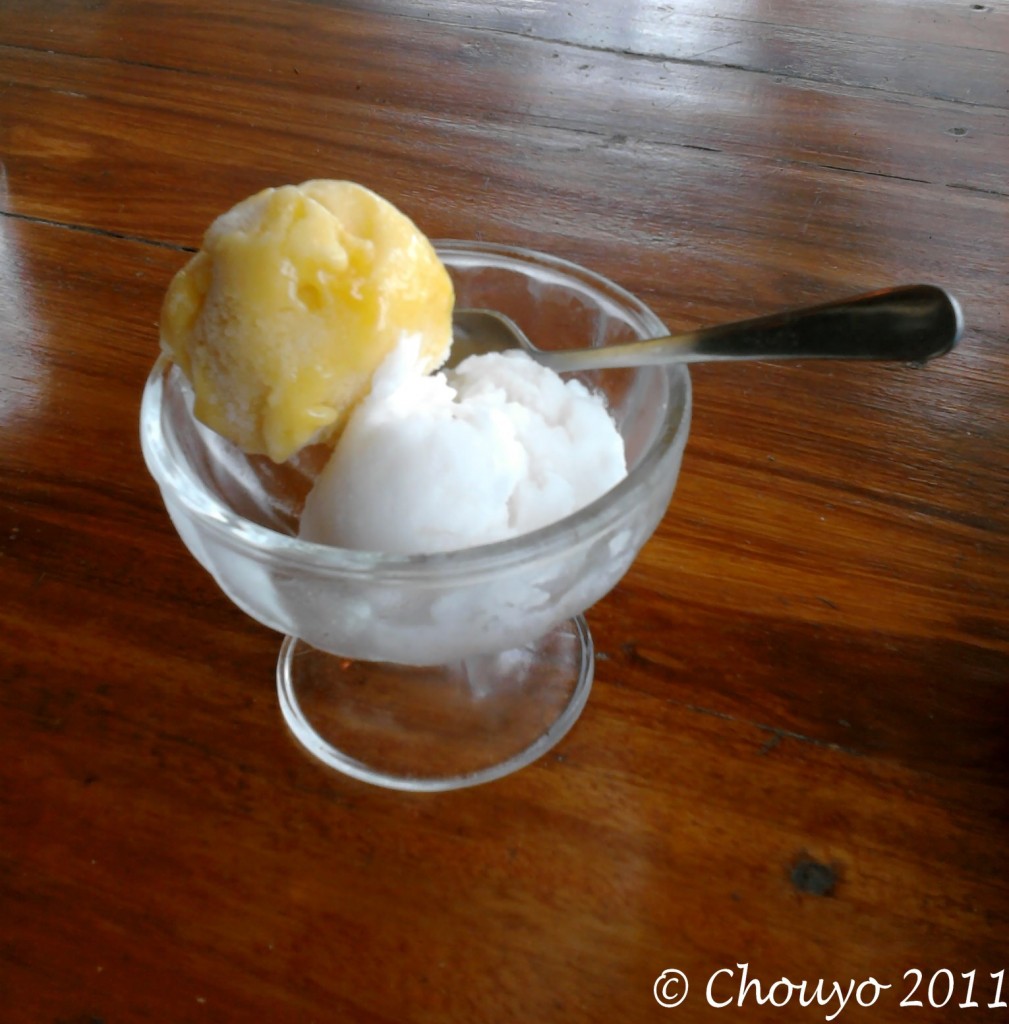 Glace noix de coco et mangue